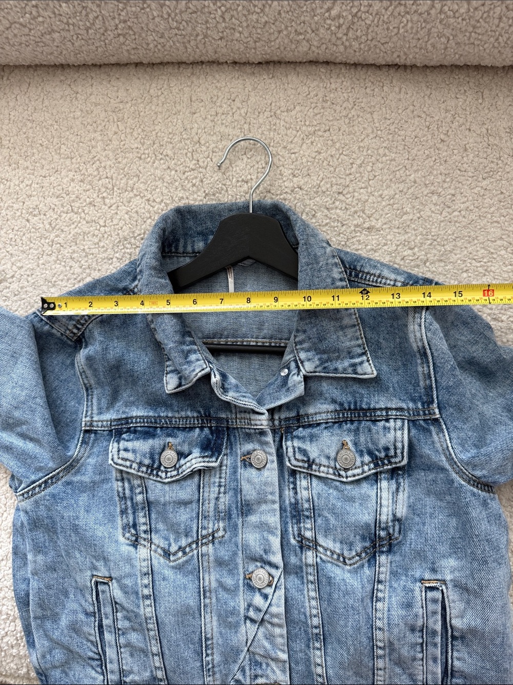 Free People Light Wash Cropped Denim Jacket - Picture 12 of 14